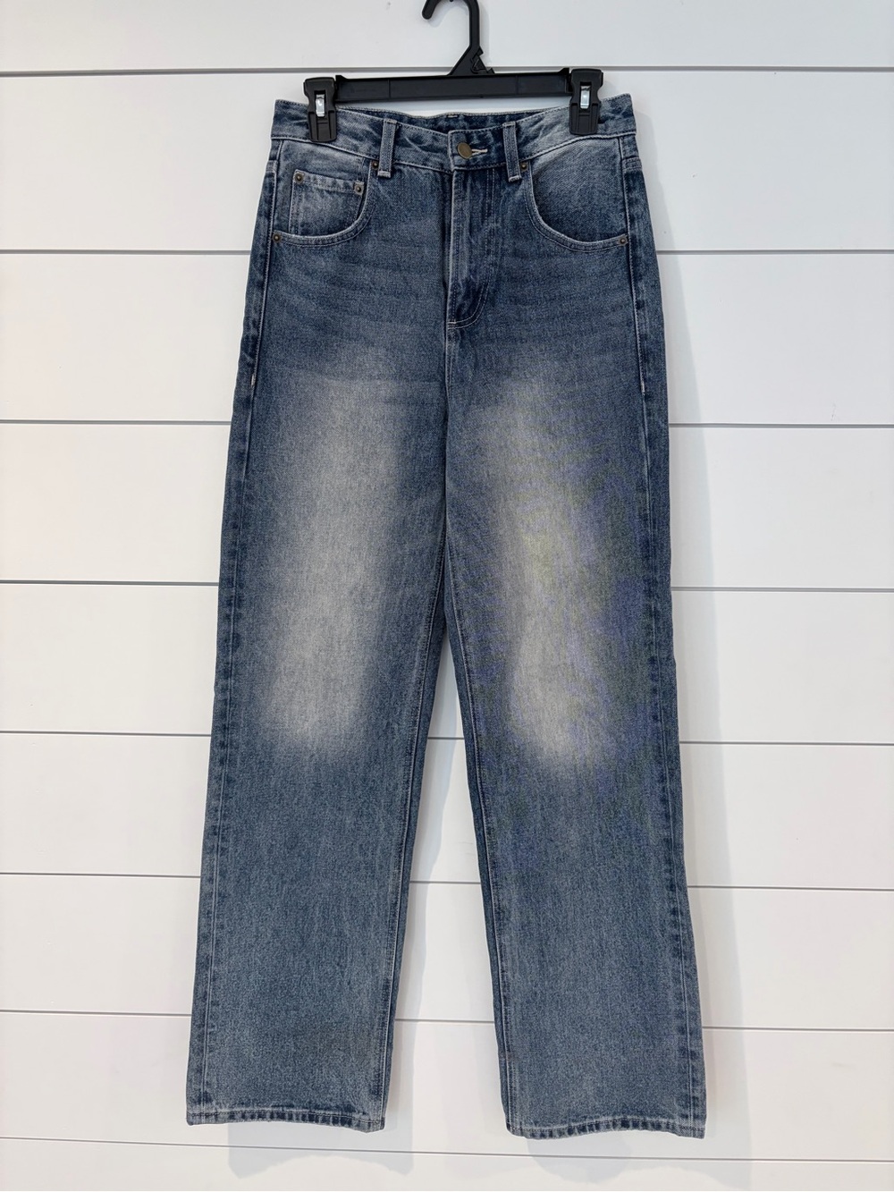 Miou Muse High Rise Wide Leg Jeans S Acid Wash Y2K 90s Model Off Duty